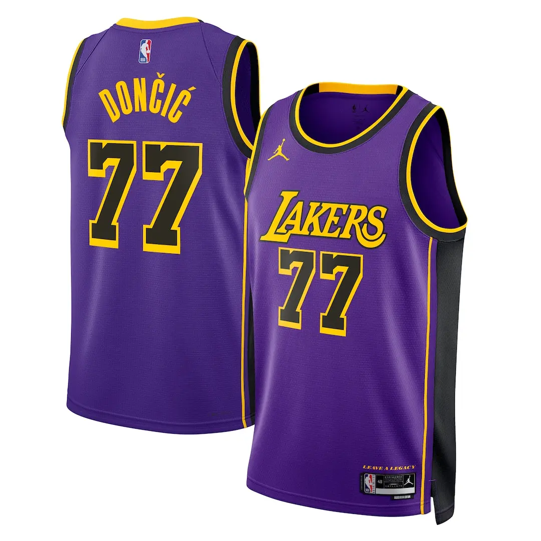 NBA Los Angeles Lakers Jordan Brand Statement Edition Swingman Jersey - Purple - Luka Dončić - Unisex