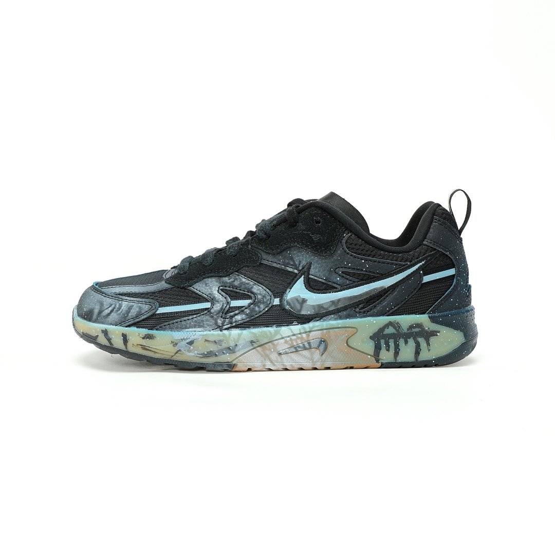Nike Jam Breakingblack Gum Black Black And Silver Graffiti Small Barb Brown