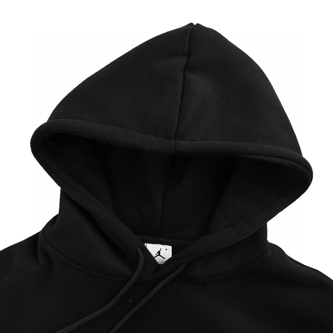 Jordan Fleece Hooded Sweatshirt Supreme Collaboration FW24 Black Unisex - Image 4
