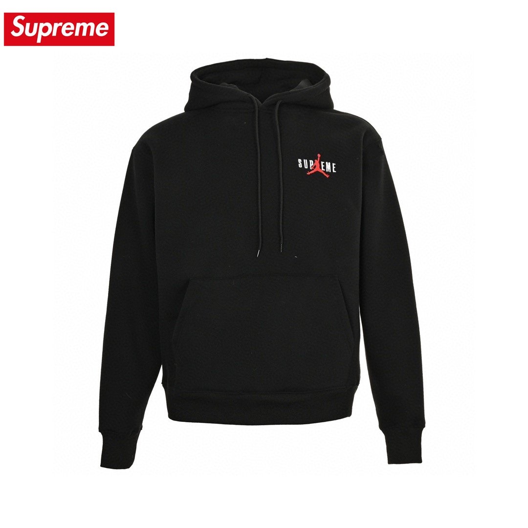 Jordan Fleece Hooded Sweatshirt Supreme Collaboration FW24 Black Unisex