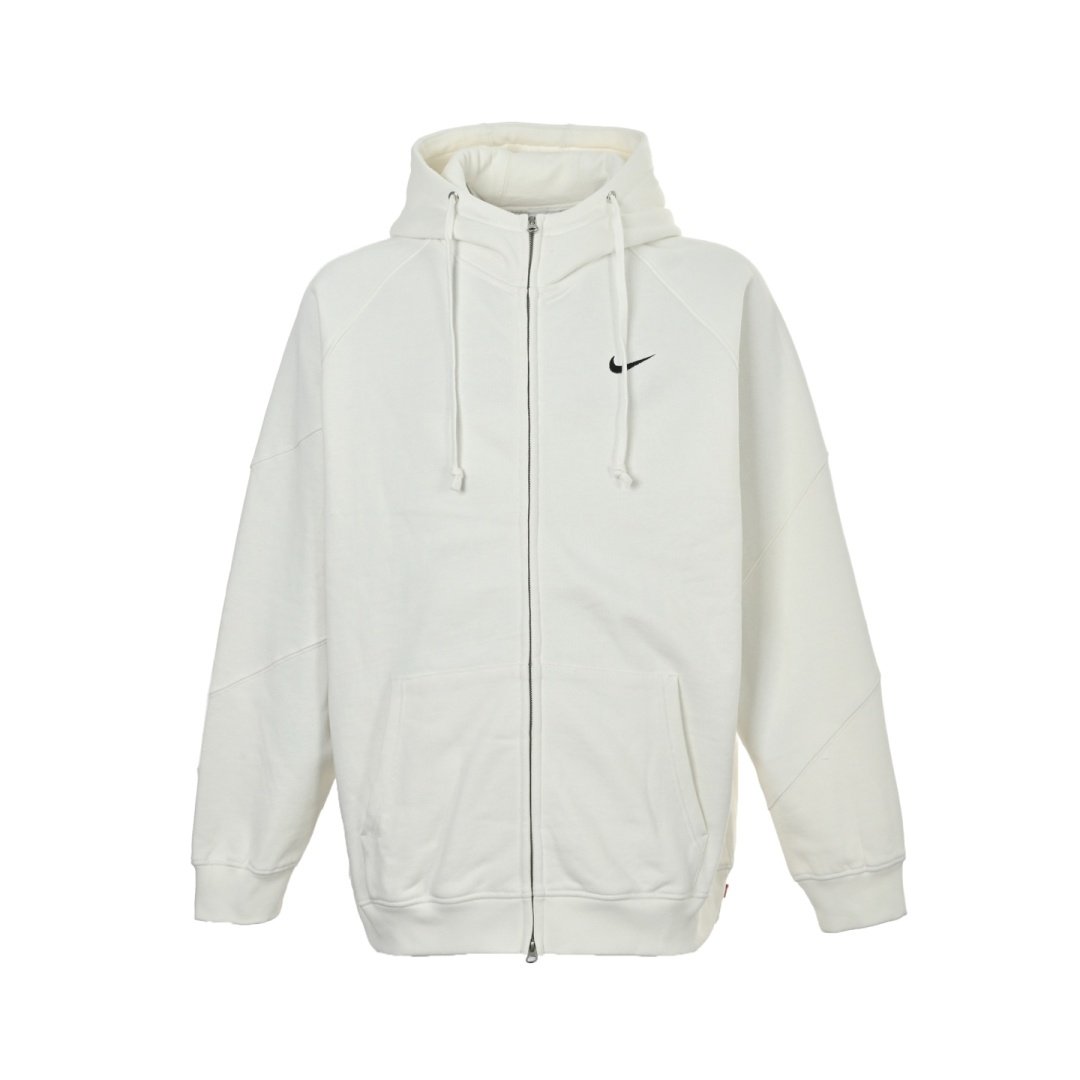 Nike & Supreme Co-branded Zipper Premium Cotton White Color Unisex Jacket