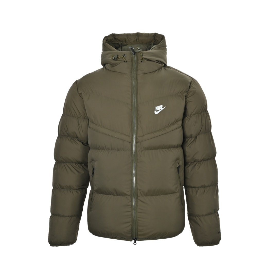 Nike Windrunner Hooded Cotton Jacket Dark Olive Green Windproof And Water Pepellent Unisex Style