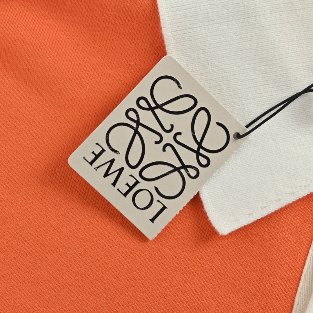 Loewe Striped Lapel Polo Sweatshirt Sunrise TO Sunset Embroidered Gradient Polo C Unisex - Image 8