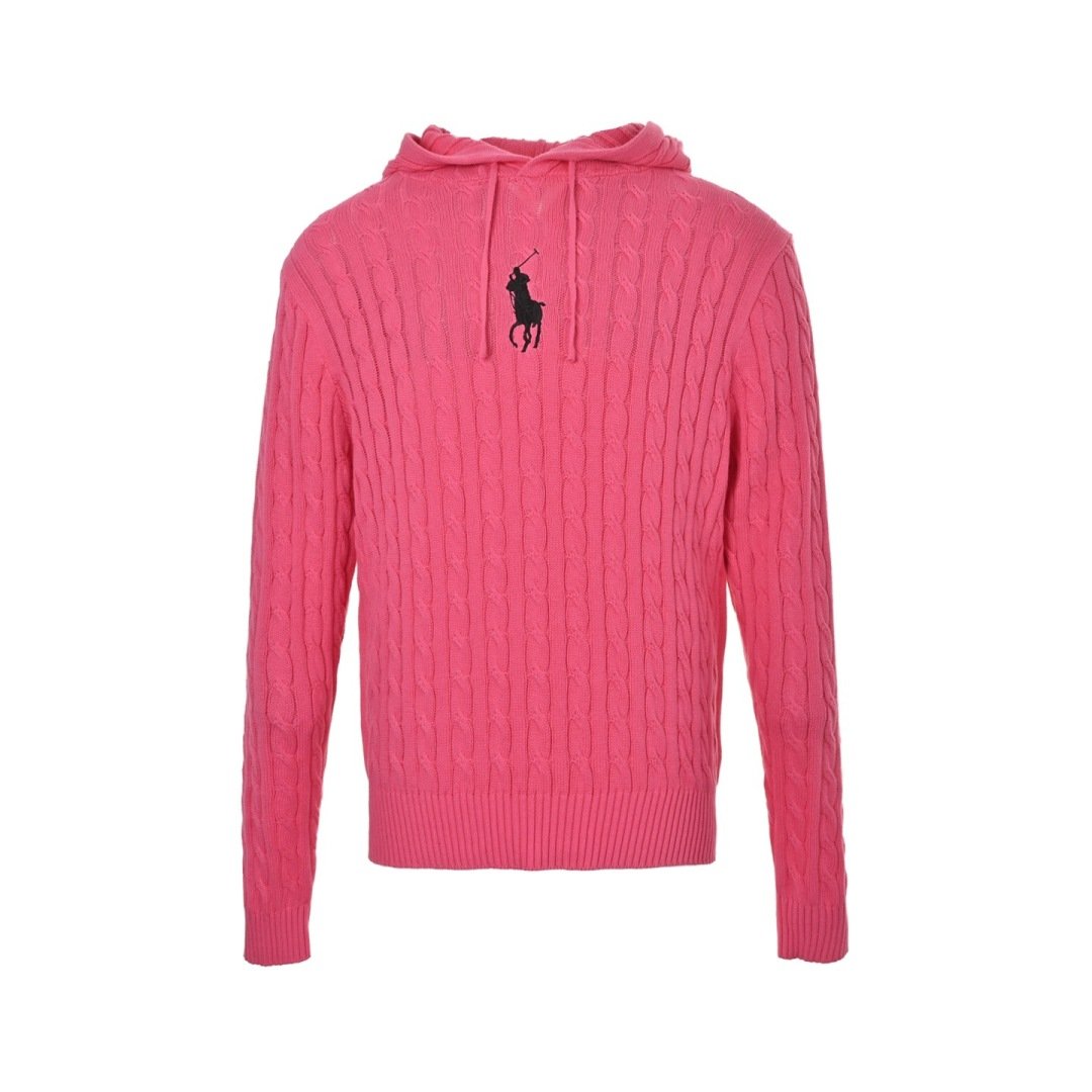 Ralph Lauren Cable Hooded Sweatshirt Indianred Unisex