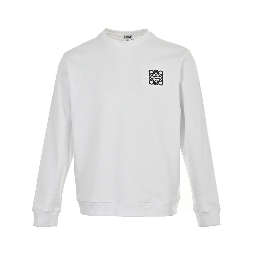 Loewe Round Neck Sweatshirt Anagram Embroidered Gainsboro Unisex