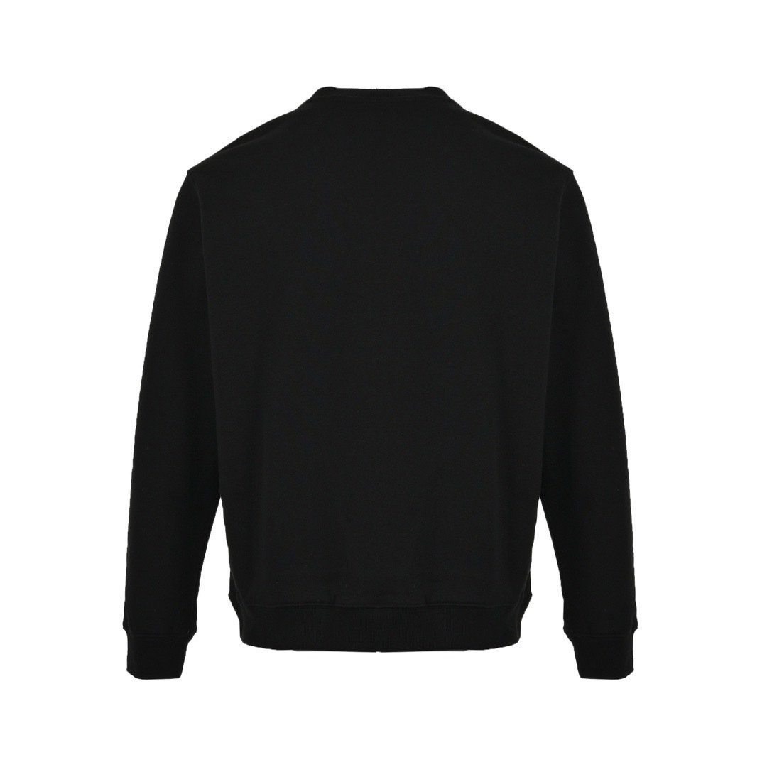 Loewe Round Neck Sweatshirt Classic Embroidered Logo Black Unisex - Image 4