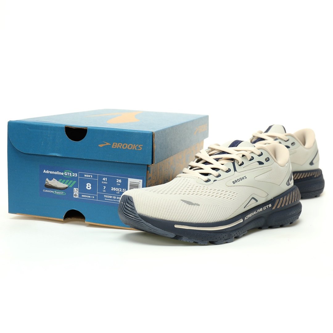 Brooks Adrenaline GTS 23 Adrenaline GTS Mesh Beige White Dark Blue - Image 10
