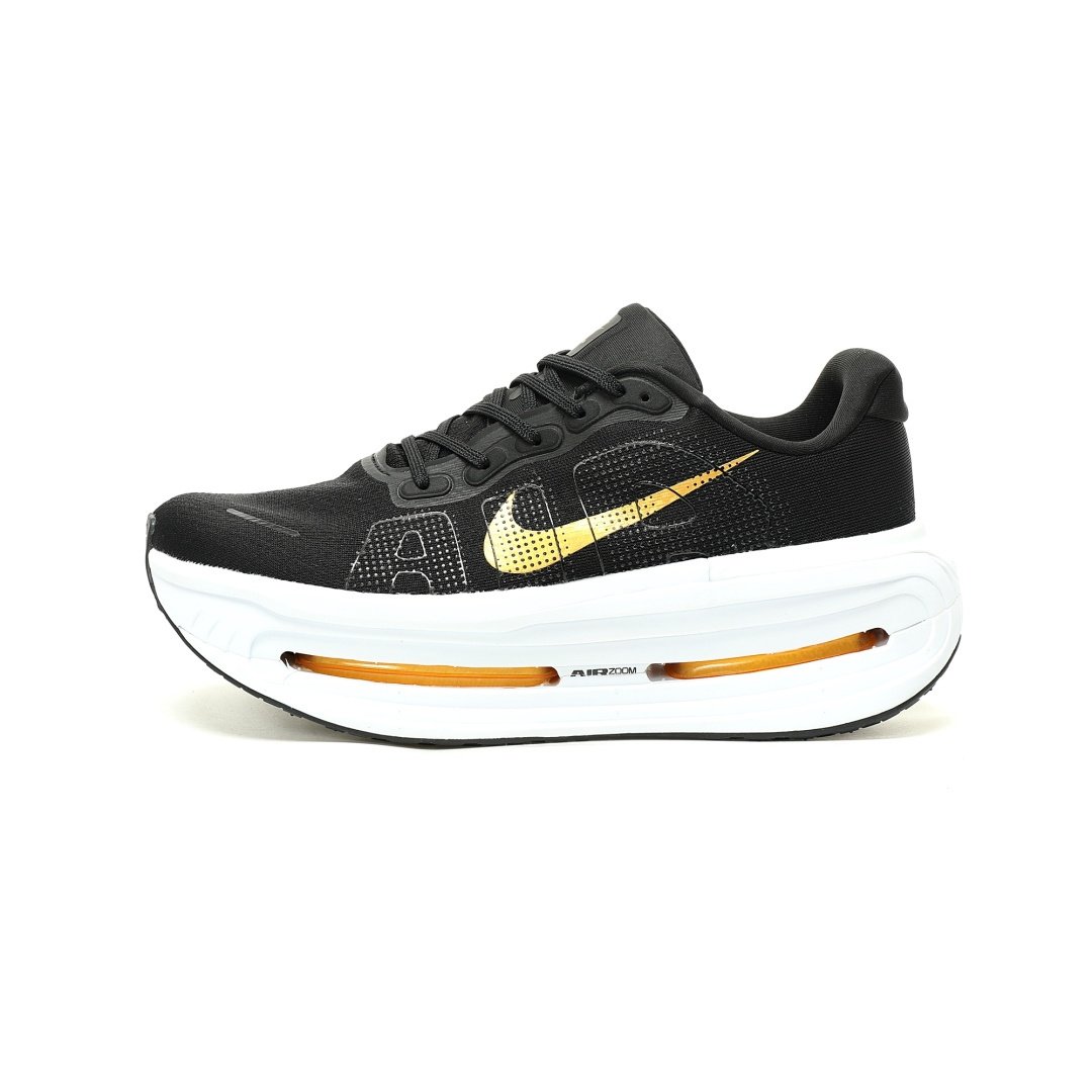 Nike Vomero Premium Top-level Series Low-top Lightweight Thick-soled Black And White Gold