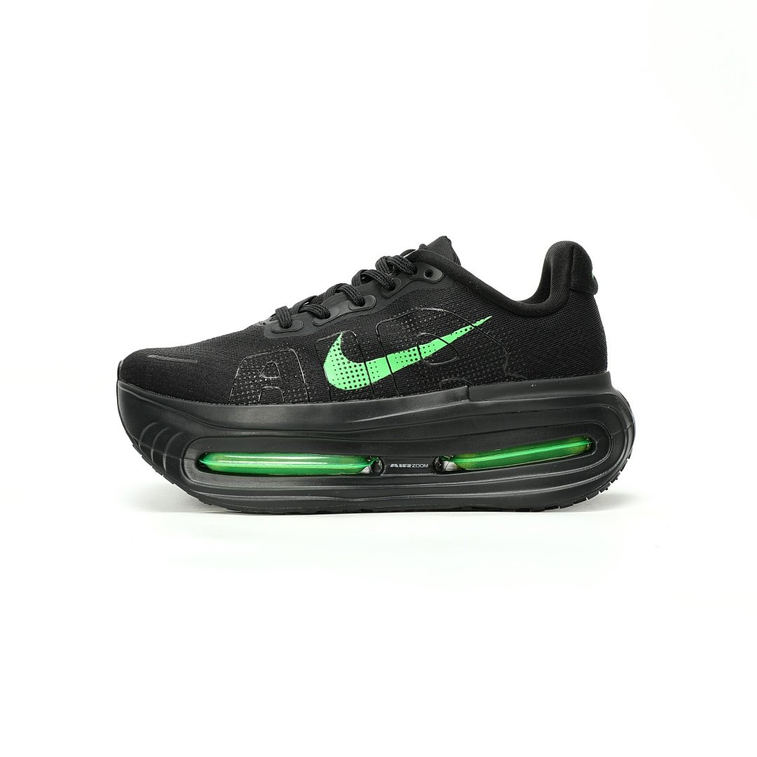 Nike Vomero Premium Top-level Series Low-cut Lightweight Thick-soled Black Fluorescent Green
