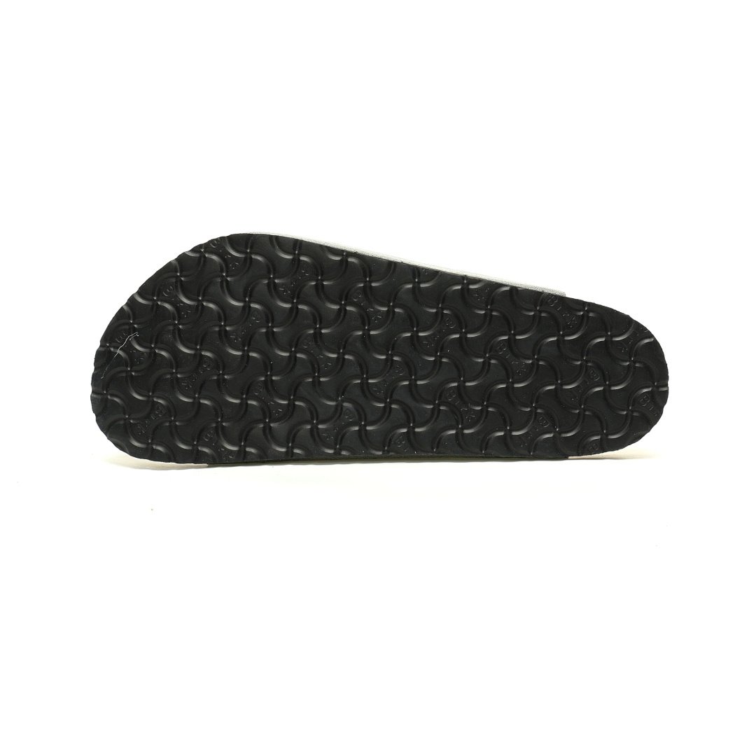 Birkenstock Arizona Sandals Suede Series Double Buckle Adjustable Retro Cork Sole Casual Anti-velvet Cold Gray Green - Image 5