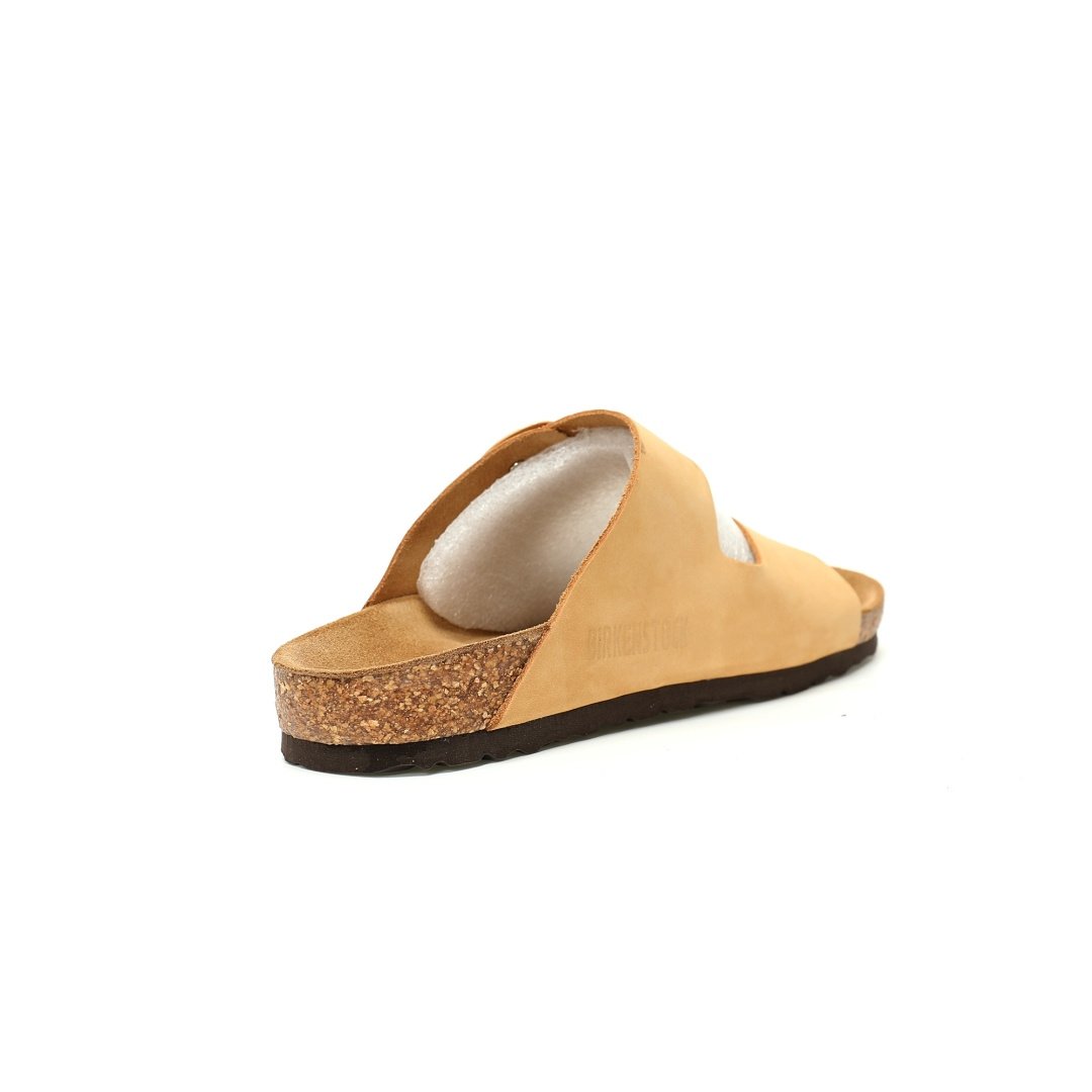 Birkenstock Arizona Sandals Series Double Buckle Adjustable Retro Cork Sole Casual Frosted Light Khaki - Image 2