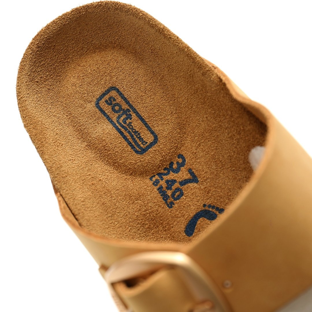 Birkenstock Arizona Sandals Series Double Buckle Adjustable Retro Cork Sole Casual Frosted Light Khaki - Image 7