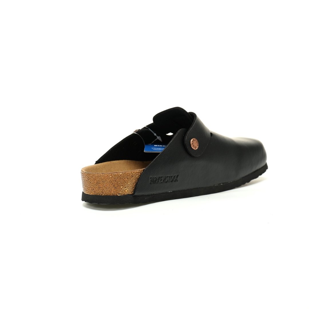 Birkenstock A Well-known German Shoe Brand Boston Suede Series Low-top Retro Cork Slingback Leather Black Brown - Image 3