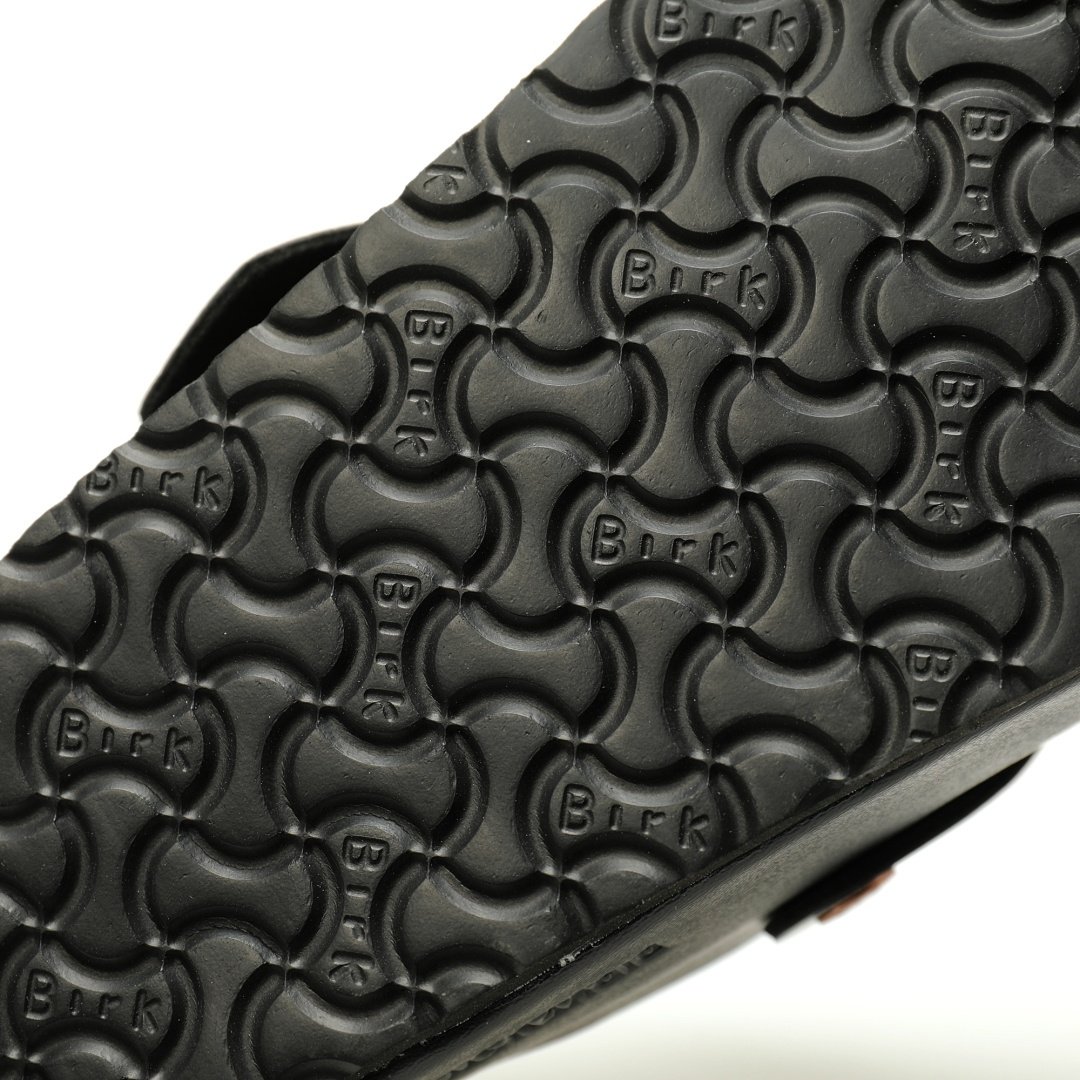 Birkenstock A Well-known German Shoe Brand Boston Suede Series Low-top Retro Cork Slingback Leather Black Brown - Image 9