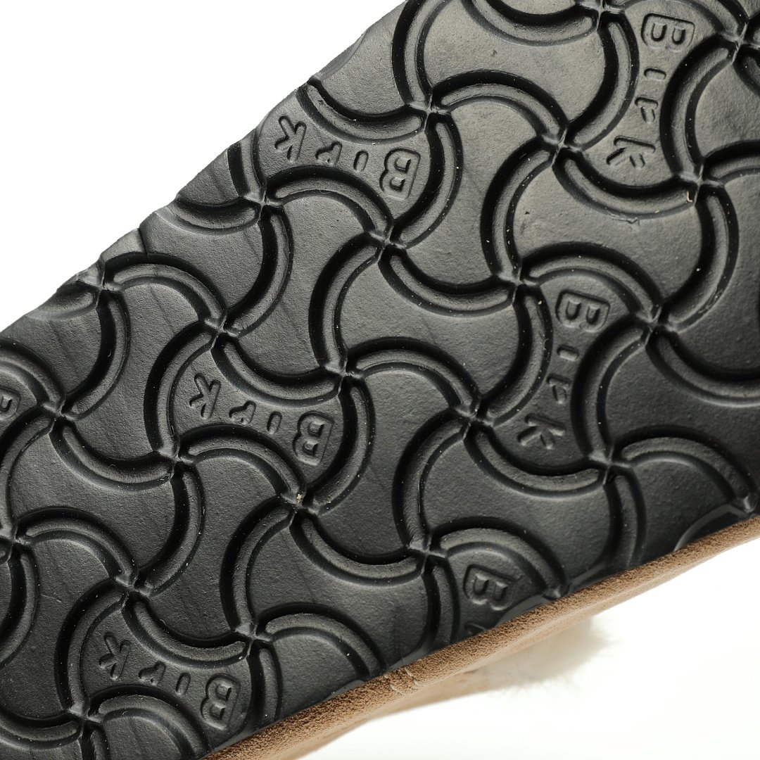 Birkenstock London Suede Leather Shearling Series Low-cut Cowhide Flat-soled Retro Cork Shammi White Velvet - Image 9